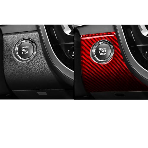 Glossy Red Carbon Fiber Compatible with Toyota Camry 2018-2024 Accessories Car Engine Start Stop Surround Panel Cover Interior Trim Sticker Decal 2PCS - color: Engine Start Stop Trim Panel
