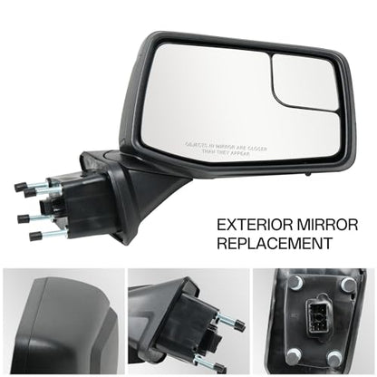 Passenger Right Side Door Mirror for 2019-2024 Chevy Silverado 1500, with Heated Power and Convex Blind Spot Glass Temperature Sensor Manual Folding, Replace#GM1321583(7 Pins) - size: Right