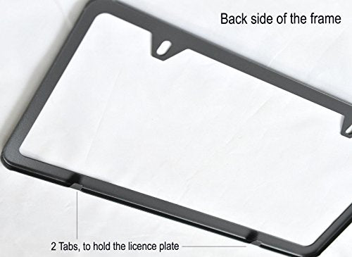 LFPartS Slim Style Polished Stainless Steel License Plate Frame Gunmetal Black Finish