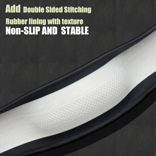 Steering Wheel Cover Standard Size Medium 14.5-15 inch, Breathable Microfiber Leather, Anti-Slip, Soft Grip, Universal Fit for Cars SUVs Trucks, Black and Creamy White - color: Black and Creamy White