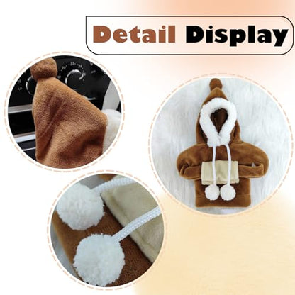 Car Gear Shift Hoodie, Funny Plush Universal Cars Shift Knob Cover, Mini Hoodie for Auto Shifter, Automotive Interior Cute Gadgets Accessories Decor for Women Men (Brown) - style: Brown Plush