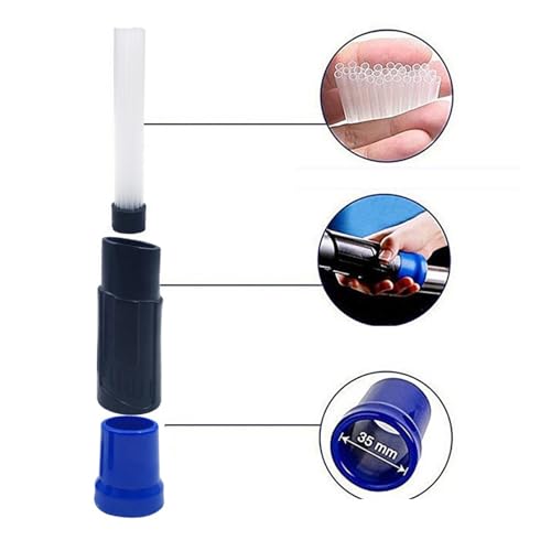 Compatible with Car Vacuum Cleaner Straw Tubes Dust Dirt Brush Remover Portable Universal Vacuum Attachment Car Clean Tools Car Cleaner(Blue) - color: Blue