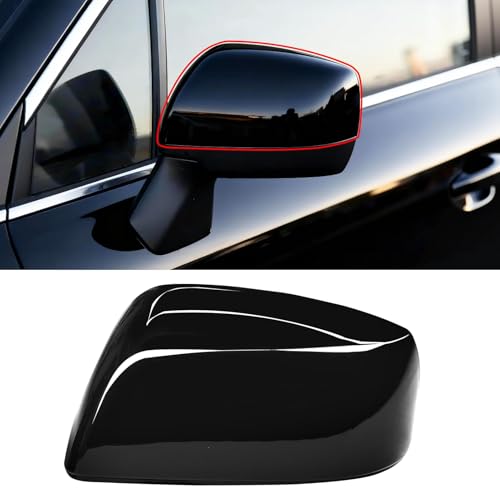 Yumzeco 1PC Compatible with Subaru Side Mirror Cover Forester/Outback/Impreza/Crosstrek/Legacy, Driver Side for Subaru Mirror Cap W/O Light Clip-on 91059FJ010 Replacement-Left, Glossy Black - color: W/O Light Mirror Top Cover, size: Left Driver Side