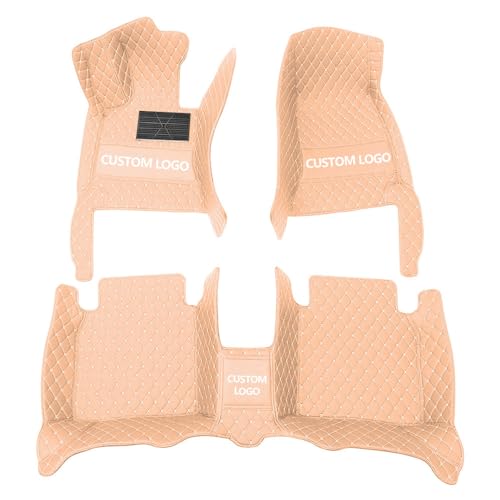 Custom Floor Mats for Cars，Luxury Full Coverage All Weather Car Floor Mats，Leather Car Mat Set ， Floor Mats for 99% of Cars, Trucks & SUVs (Beige) - color: Beige
