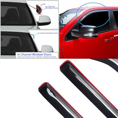 Side Window Wind Deflector,4pcs in-Channel Style Rain Guards,Dark Smoke Window Visors fit for 2006-2010 Jeep Commander 194117 - size: 2006-2010 Commander In-Channel