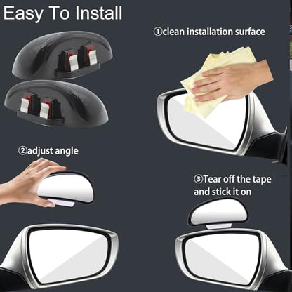 Blind Spot Mirror Adjustable 360 Degree Car Side Mirror, HD Glass Rear View Exterior Accessories Frame Thickness Less than 5MM for Car SUV (single mirror left+right) - style: single mirror left+right