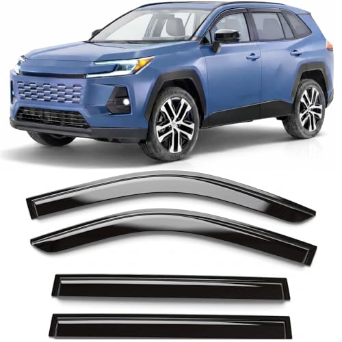 2026 2027 Tape-On Rain Guards Side Window Deflector Visors for Toyota Rav4 LE SE XSE XLE Premium Limited, Extreme Durable RAV 4 Vent Shade - size: For Toyota RAV-4 2026-2027 (Tape-On)