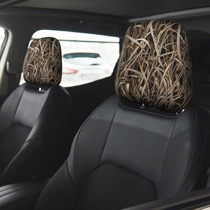 Camouflage Car Headrest Cover Army Camo Universal Auto Head Rest Protector Brown Jungle Soft Breathable Seat Pillow Protective Wrap Covers Fit Most Cars Sedan Van Vehicles - color: Camo