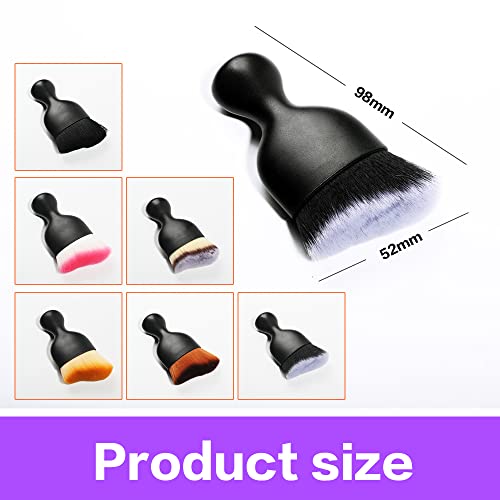 AOCISKA Car Interior Detailing Brush,Soft Bristle Cleaning Brush Car Detailing Brush Dusting Brush,Car Interior Cleaning Tool,Auto Detail Brush Car Dash Duster Brush (Black&Brown with Cap) - color: Black&brown With Cap