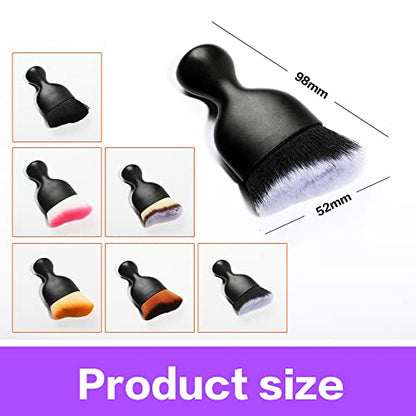 AOCISKA Car Interior Detailing Brush,Soft Bristle Cleaning Brush Car Detailing Brush Dusting Brush,Car Interior Cleaning Tool,Auto Detail Brush Car Dash Duster Brush (Black&Brown with Cap) - color: Black&brown With Cap