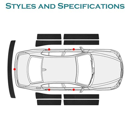 Bilisin 9PCS Car Door Sill Protector Compatible with Honda CRV 5th Gen 2017-2022,Carbon Fiber Leather Auto Trunk Door Sill Entry Guard Scratch Protector Accessories - size: for CRV 5th Gen 2017-2022