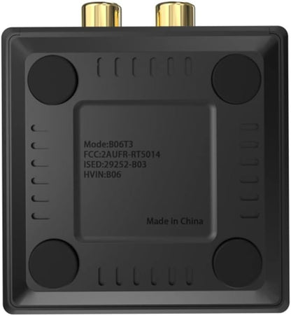 YMOO B06T3 Bluetooth 5.3 Receiver, 100ft RCA Bluetooth Audio Adapter for 3.5mm Jack AUX HiFi Home Stereo/Speaker from Smartphone/Tablet/Laptop, Dual Link for Two Speakers, SBC AAC Audio - color: Black