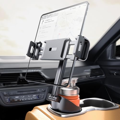 eSamcore Tablet Holder for Recliner & Car Cup Holder, [Unobstructed Cup Holder Mount] for iPad with Flexible Base, 360 Rotatable Deep Clamp Compatible with 6”-11” iPad, iPhone, Foldable Phones