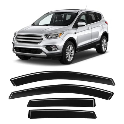 in-Channel Rain Guards Fit for Ford Escape 2020 2021 2022 2023 2024 2025 2026, Side Window Wind Sun Deflectors, Durable 2020-2026 Escape Window Rain Guards Black 4PCS - size: 2020-2025 Ford Escape (In-Channel)