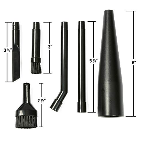 Multi FIT Wet Dry Shop Vacuum Accessories VT1215 Micro-Cleaning Vac Attachment Kit for Compact Wet Dry Vacuum Cleaners, 1-1/4-inch Accessories for Precision Cleaning