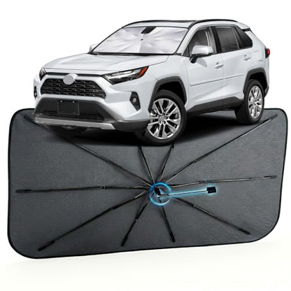 Car Windshield Sun Shade for Toyota RAV4 2019-2026 –[Reflective Coated Fabric] Sunshade Umbrella for Front Window, Car Shades Sun Visor Keep Car Cool and Protects Interior, 1:1 Exact Fit - size: For Toyota RAV4 2019-2026