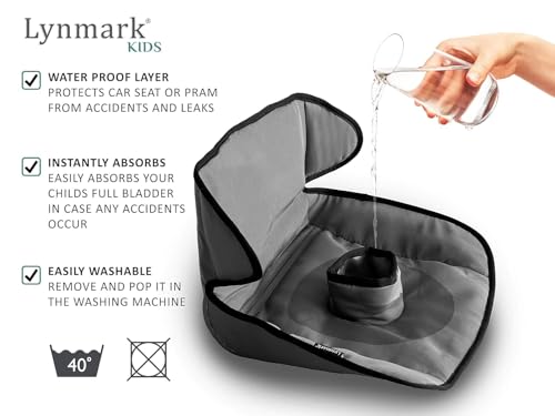Lynmark® Potty Training Car Seat Protector Cover - Waterproof Soft Piddle Pads for Toddlers and Baby Carseat - Travel-Friendly Universal Washable Liner Mat for Spills, Nappy Leaks, Accidents - Grey - size: 1 pack