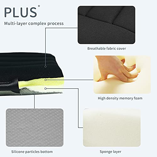 Thick Seat Cushion Memory Foam Car Seat Cushion Pad for Car Driver Seat Office Chair, Thickened Black - color: Thickened Black