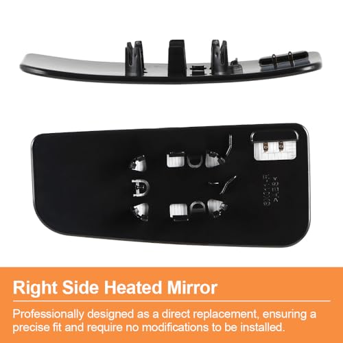 Senzeal Passenger Side Heated Lower Mirror Glass Replacement for Ford F150 Truck 2015-2020 Ford F250 F350 Super Duty F450 F550 Truck 2017-2022 Towing Mirror FL3Z17K707J (Right Side) - size: Passenger Lower Side (Right)