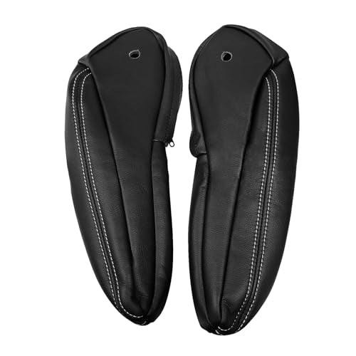Black Leather Driver & Passenger Side Armrest Cover Compatible with Chrysler Town & Country 2011 2012 2013 2014 2015 2016