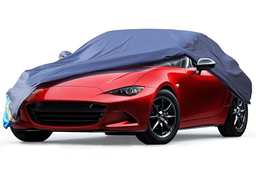 Car Cover Waterproof All Weather, 6 Layers Outdoor Full Exterior Cover Rain Sun UV Snowproof Protection with Zipper Cotton, Mirror Pocket for Mazda MX-5 - style: Mazda MX-5