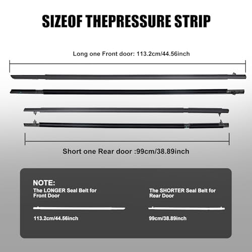 Window Molding Trim Seal for Honda Civic 2006-2011 Accessories, Outer Door Black Rubber Weather Stripping Belt, Replacement 72450-SNA-A01 (4PCS) - size: 2006-2011 Honda Civic