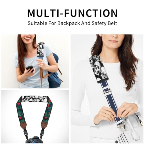 Seat Belt Cover Pad Halloween Skull Pattern Soft Safety Car Automotive Seat Belt Pads Cushion Shoulder Strap Covers for Cars or Bags, 2 Pcs - color: Halloween Skull Pattern