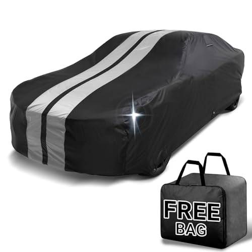 iCarCover Premium Car Cover for 1945-1948 Jaguar Mark IV / MK4 Heavy Duty Waterproof All Weather Automobiles Custom Fit Full Exterior Indoor Outdoor Snow Rain Protection Covers (Stripe - Black/Gray) - color: Black / Gray (Stripe), size: 4. Mark IV 1945-19