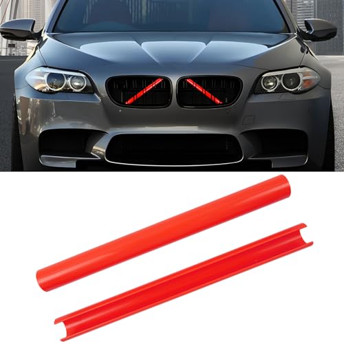 Compatible with BMW Grill Inserts Trims F10 F48 F45 F12 F13 F01 F02 F11For 2 5 6 7 X1 X2 Series Compatible with BMW V Brace Wrap Covers Red Grill Stripes Wrap Accessories - color: Red, size: F10/F48