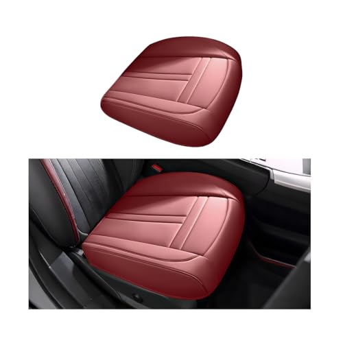 Car Front Seat Covers, Leather Anti-Slip Vehicle Front Seat Protection Full Wrap, Waterproof Driver Automotive Bottom Cushion Pad Mat Accessories, Universal for SUV, Sedan, Truck (Red) - color: Red