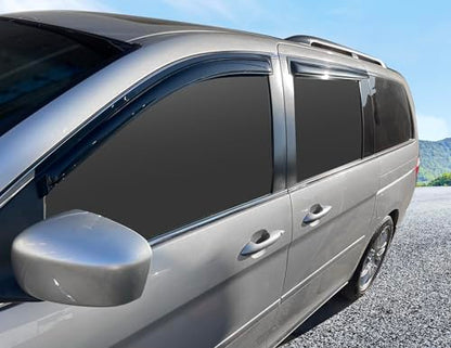 Window Visor Compatible with 2005-2007 Honda Odyssey, Acrylic Black Slim Style Sun Rain Guards Cover by IKON MOTORSPORTS, 2006 - color: Slim Style Smoke/Tinted