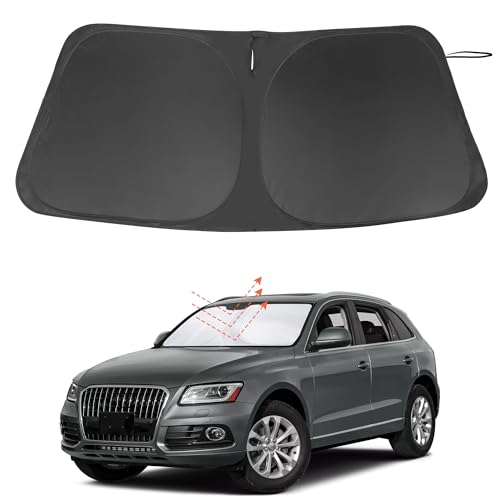 Windshield Sun Shade Custom Fit for 2009-2017 Audi Q5/2014-2017 Audi SQ5 Accessories Foldable Sunshade Sun Blocker Protect Car from Sun Rays & Heat Damage Keep Car Cooler - size: Fit Audi Q5 2009-2017/Audi SQ5 2014-2017