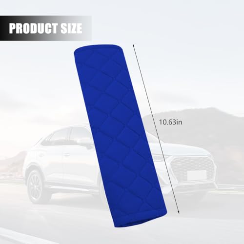 Car Seatbelt Cover, 2PCS Soft Velvet Vehicle Seat Belt Shoulder Strap Harness Pad for Comfortable Driving, Automotive Neck Chest Protection Cushion, Universal for Truck Sedan SUV (Blue) - color: Blue