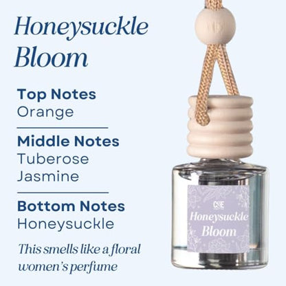 C&E Craft Co Hanging Car Air Freshener Diffuser 2 Pack, Long Lasting Fragrance Oil Car Freshener, Glass Bottle Auto Air Freshener, Made in USA (Honeysuckle Bloom) - size: 34 Fl Oz (Pack of 2)