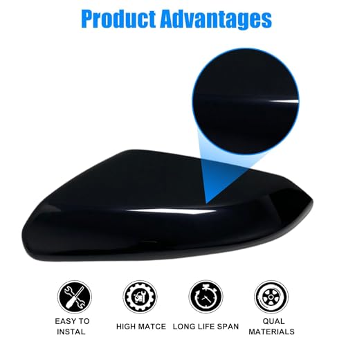 Priprilod Left Driver Side Mirror Cap Cover Glossy Black Compatible With Honda Civic 2016-2021#76251-TBA-A21ZG