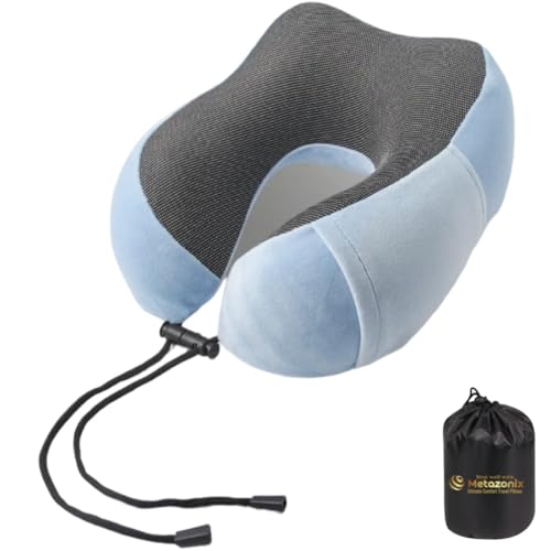 Travel Pillows for Airplane - Neck Pillow Airplane and Car Use - Soft Comfortable Memory Foam Travel Neck Pillow - Travel Essentials for Women and Men (Sky Blue) - color: Sky Blue