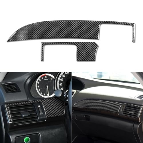 NVCNX Real Premium Carbon Fiber Compatible with Honda 9th Gen Accord 2013 2014 2015 2016 2017 SE LX Sport EX EX-L Touring Hybrid Accessories Car Dash Driver Co-Pilot Side Cover Interior Trim Black - B - color: Dash Driver Co-pilot Side Trim - B