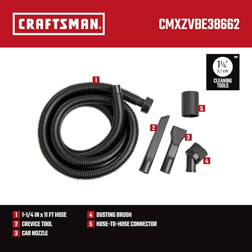 CRAFTSMAN CMXZVBE38662 1-1/4 in. Car Cleaning Wet Dry Vac Attachment Kit for Auto Detailing, Fits Most Vacs with a 2-1/2 in. Drum Inlet, Not Compatible with CMXEVBE17250 and CMXEVBE17678 Vacs - size: Car Cleaning Kit
