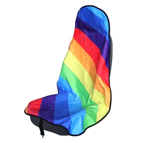 Sweat Towel Car Seat Cover Protector Front Seats for Gym Workout, Running, Swimming, Beach and Hiking, Waterproof Universal Seat Cover for Car, Truck, Van & SUV (Rainbow, 1pcs Front Seat) - color: Rainbow, size: 1pcs Front Seat