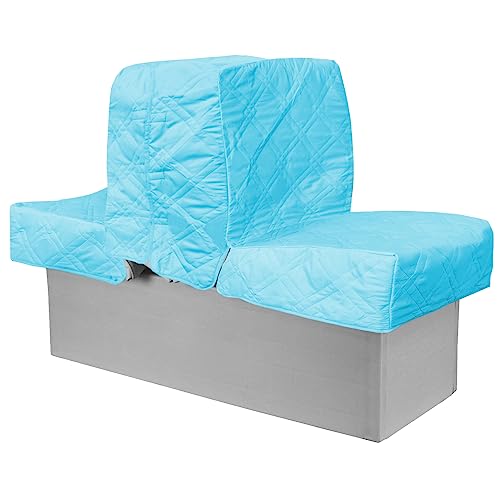 Back to Back Boat Seat Covers， Replacement Boat Lounge Seat Covers, Soft Microfiber Fabric, 100% Waterproof Boat Covers for Damaged Seats (Blue) - color: Blue