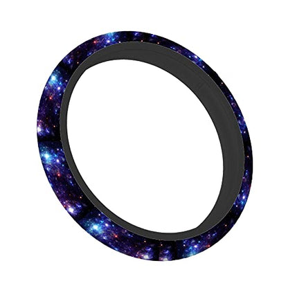 Swono Galaxy Purple Car Steering Wheel Covers Abstract Beautiful Space with Star Women Men Interior Accessories Universal 15 Inch Steering Steering Wheel Protector Anti-Skid Grips - color: multi-053