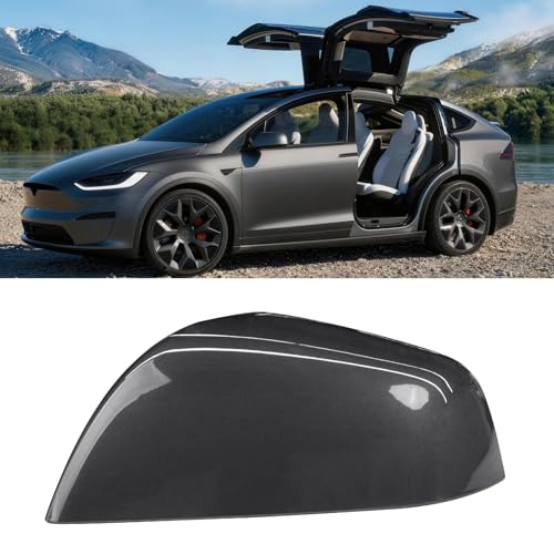 Jaronx Compatible with Tesla Model X Mirror Cover Replacement 2016-2025, Left Driver Side Clip-on Rear View Mirror Cover Cap for Tesla Model X Accessories 1054430-00-D (Midnight Silver) - color: Midnight Silver, size: Left