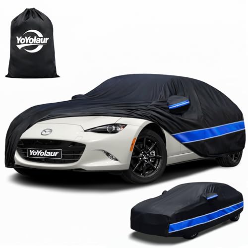 Car Cover Custom Fit Miata MX-5 MX5,10-Layer Car Cover Waterproof All Weather,Full Exterior Cover Cotton Lining,Sun Rain UV Dust Snow Protection with Door Zipper,Fit for Miata 1990-2025 - size: Custom Fit for Miata Mx-5
