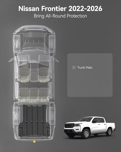 3W Bed Mat for Nissan Frontier 2026 2025-2022 Truck Bed Mat 5 FT/59.5inchs, All Weather TPE Custom Fit Bed Liner for Frontier Crew Cab Pickup (Not Fit 6 FT/73.3inches)，Black - size: 4.Frontier|22-26|Truck Bed Mat