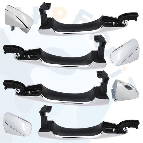 Exterior Door Handles w/End Caps Set for Front & Rear, Driver & Passenger Side Chrome Compatible with Kia Sorento 2016 2017 2018 2019 2020 Replaces 82651-C5010 82661-C5010 - size: 4 PCS
