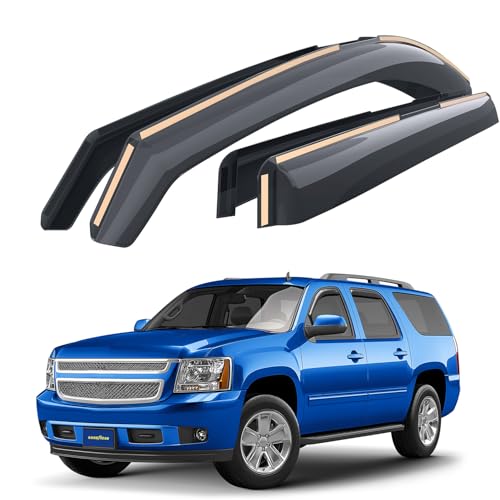 Goodyear Shatterproof In-Channel Window Deflectors for Chevrolet(Chevy)Suburban 1500 2007-2014/Suburban 2500 2007-2013,Rain Guards,Window Visors for Cars,Vent Deflector,Car Accessories, 4 pcs-GY007710 - color: For Suburban 07-14