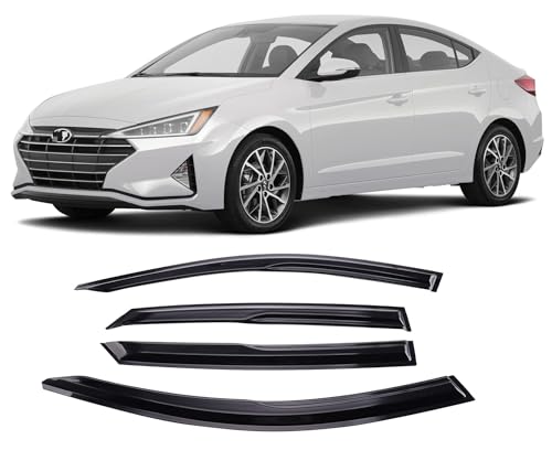 Window Visors Rain Guards Deflector 4 Piece Set for 2017-2020 Hyundai Elantra 94408 - size: 2017-2020 Hyundai Elantra