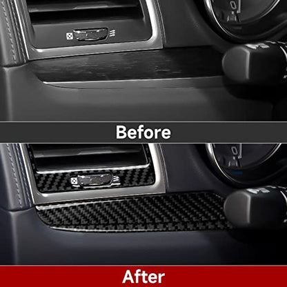 Car Dashboard Cover Decals for 2011-2023 Chrysler 300 / 300C / 300S / Limited/Touring/Base Accessories Carbon Fiber Interior Stickers - color: Dashboard Cover