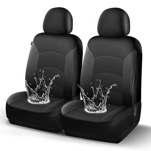 HChengkikz Car Seat Covers Front Seat, Waterproof Neoprene Seat Covers, Airbag Compatible, Universal Fit Most Sedans, SUVs, Trucks (Black) - color: Black, size: Two Front