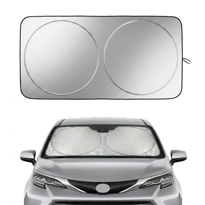 Sienna Windshield Sun Shade, Custom Fit Foldable Front Window Sunshade Visor, Reflective UV and Heat Block Interior Protector, Fits 1998–2025 Models - size: for Sienna 1998-2025